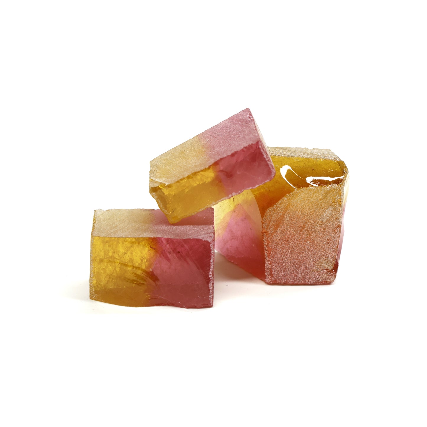 Nanosital Simulated (Included) Bi-Color Lab Created Faceting Rough for Gem Cutting - Kunzite-Intense Yellow - Various Sizes