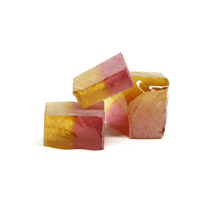 Nanosital Simulated (Included) Bi-Color Lab Created Faceting Rough for Gem Cutting - Kunzite-Intense Yellow - Various Sizes