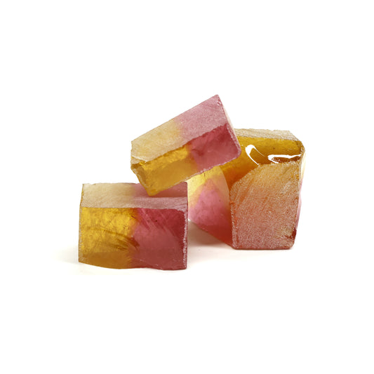 Nanosital Simulated (Included) Bi-Color Lab Created Faceting Rough for Gem Cutting - Kunzite-Intense Yellow - Various Sizes