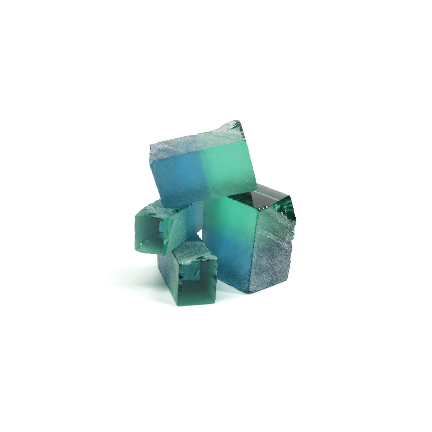 Nanosital Simulated Bi-Color Lab Created Faceting Rough for Gem Cutting - Blue-Green - Various Sizes