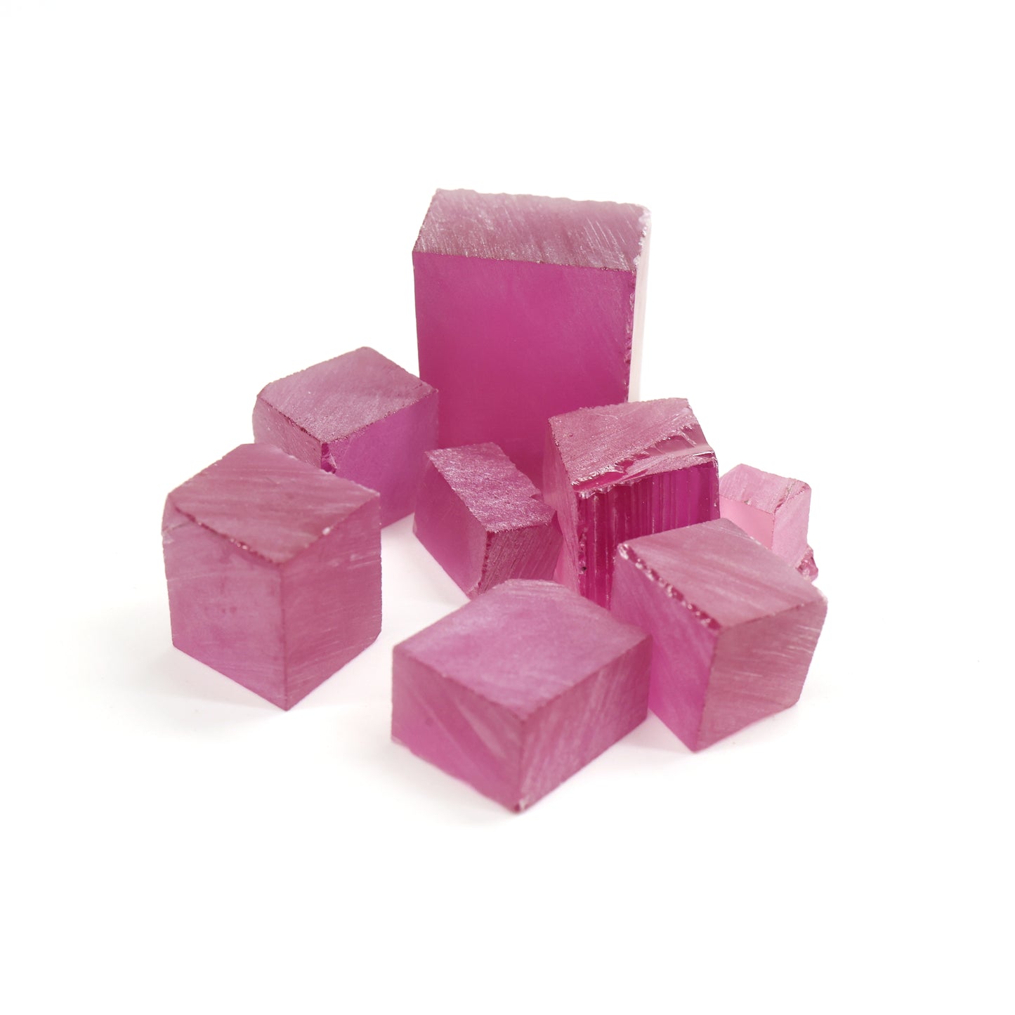 Vivid Pink Czochralski Pulled Sapphire - Grade A - Faceting Rough