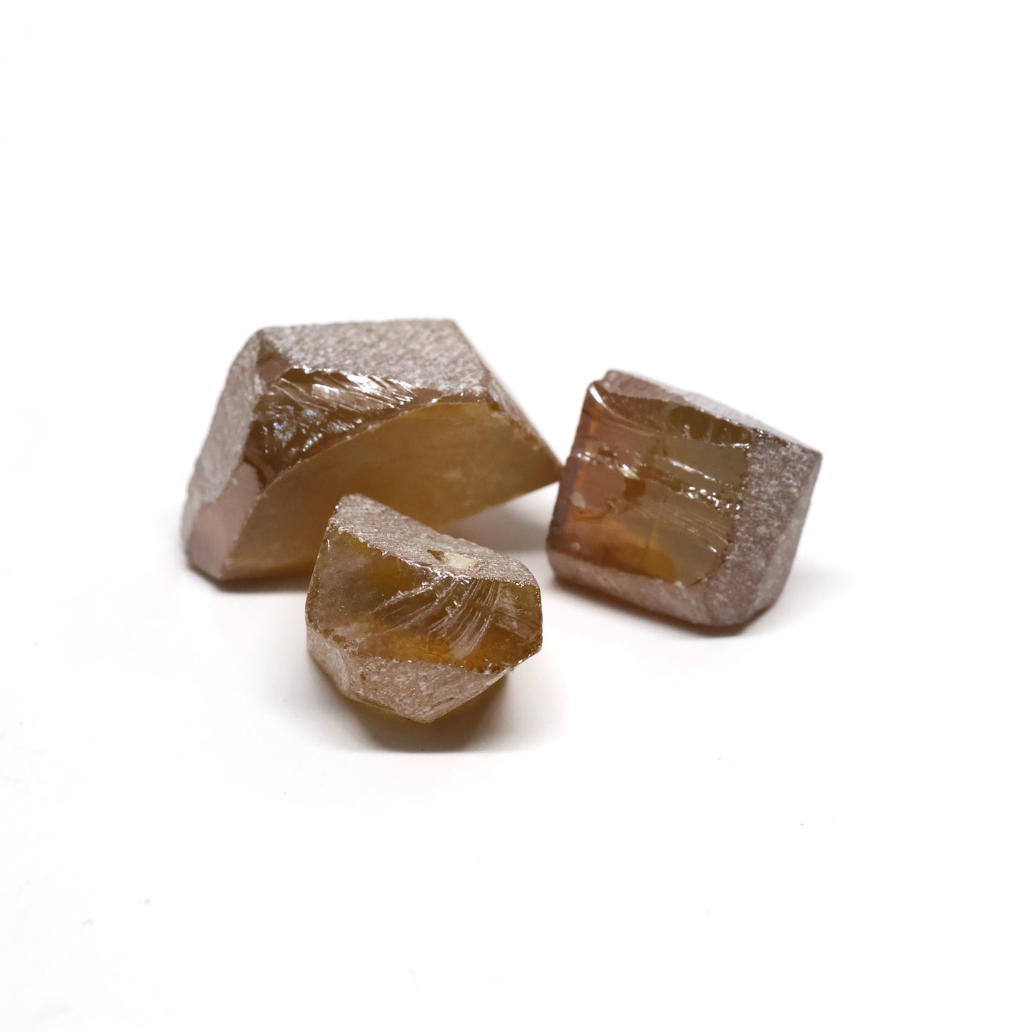 Dark Honey Synthetic Rutile Grade A - Faceting Rough