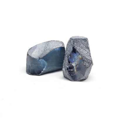 Dark Blue Synthetic Rutile Grade A - Faceting Rough