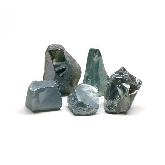 Blue Green Synthetic Rutile Grade A - Faceting Rough