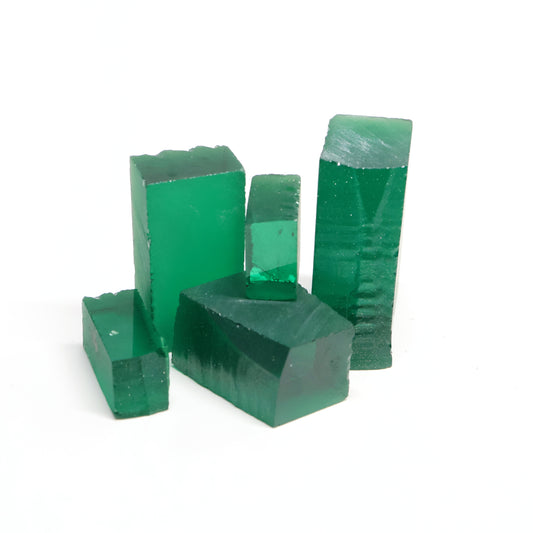 Green Garnet CTH:YAG Faceting Rough for Gem Cutting - Various Sizes