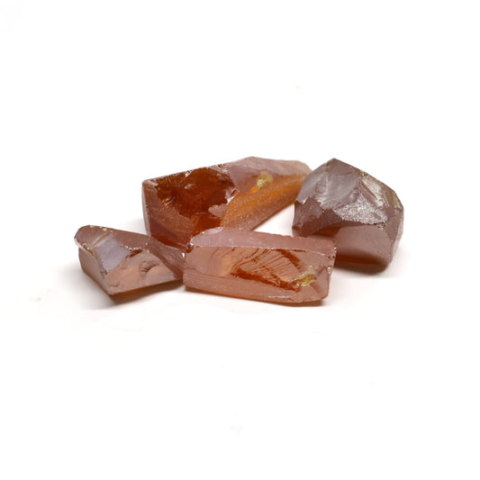 Dark Orange Synthetic Rutile Grade A - Faceting Rough