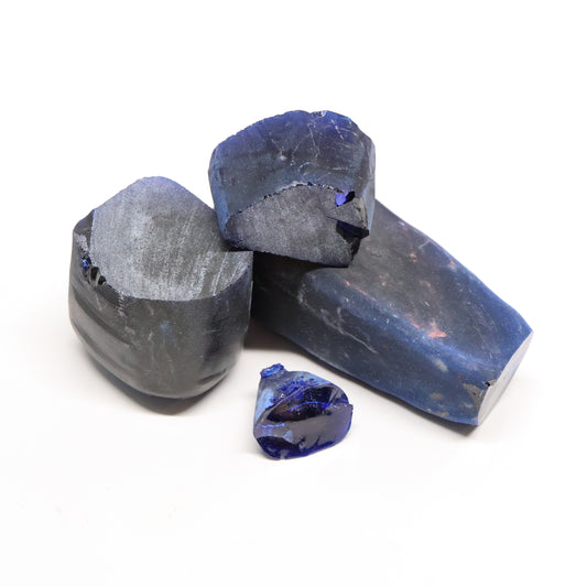 Burma Blue #112 Lab Created Spinel Faceting Rough for Gem Cutting - Various Sizes