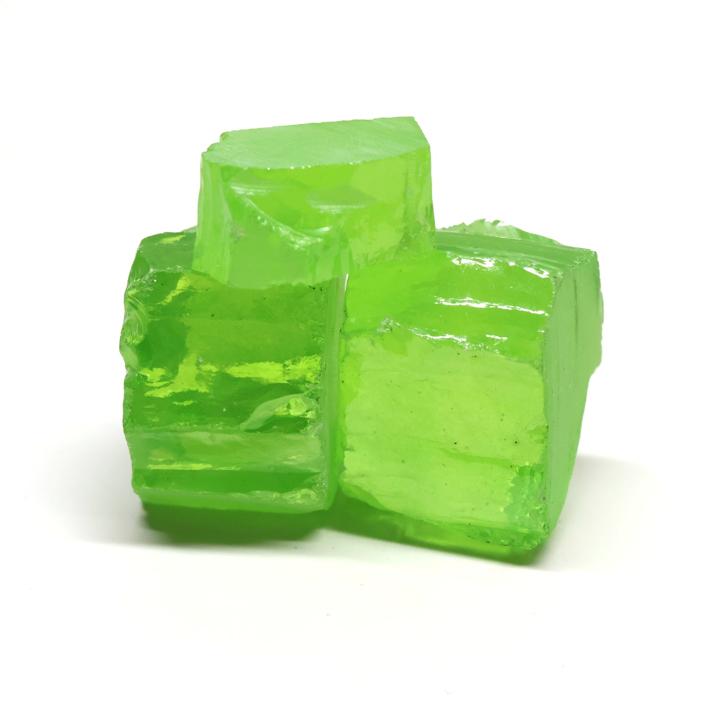 Green Apple Cubic Zirconia Faceting Rough for Gem Cutting - Various Sizes