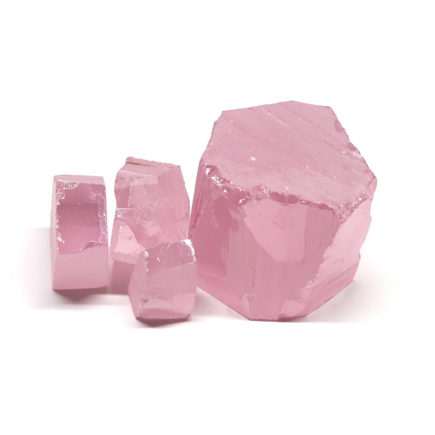 Another Light Pink Cubic Zirconia Faceting Rough for Gem Cutting - Various Sizes