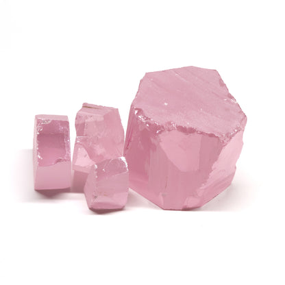 Another Light Pink Cubic Zirconia Faceting Rough for Gem Cutting - Various Sizes