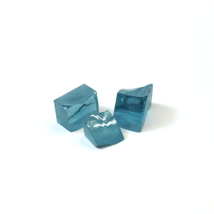 Dark Aquamarine Colored Czochralski Pulled Sapphire - Grade A - Faceting Rough