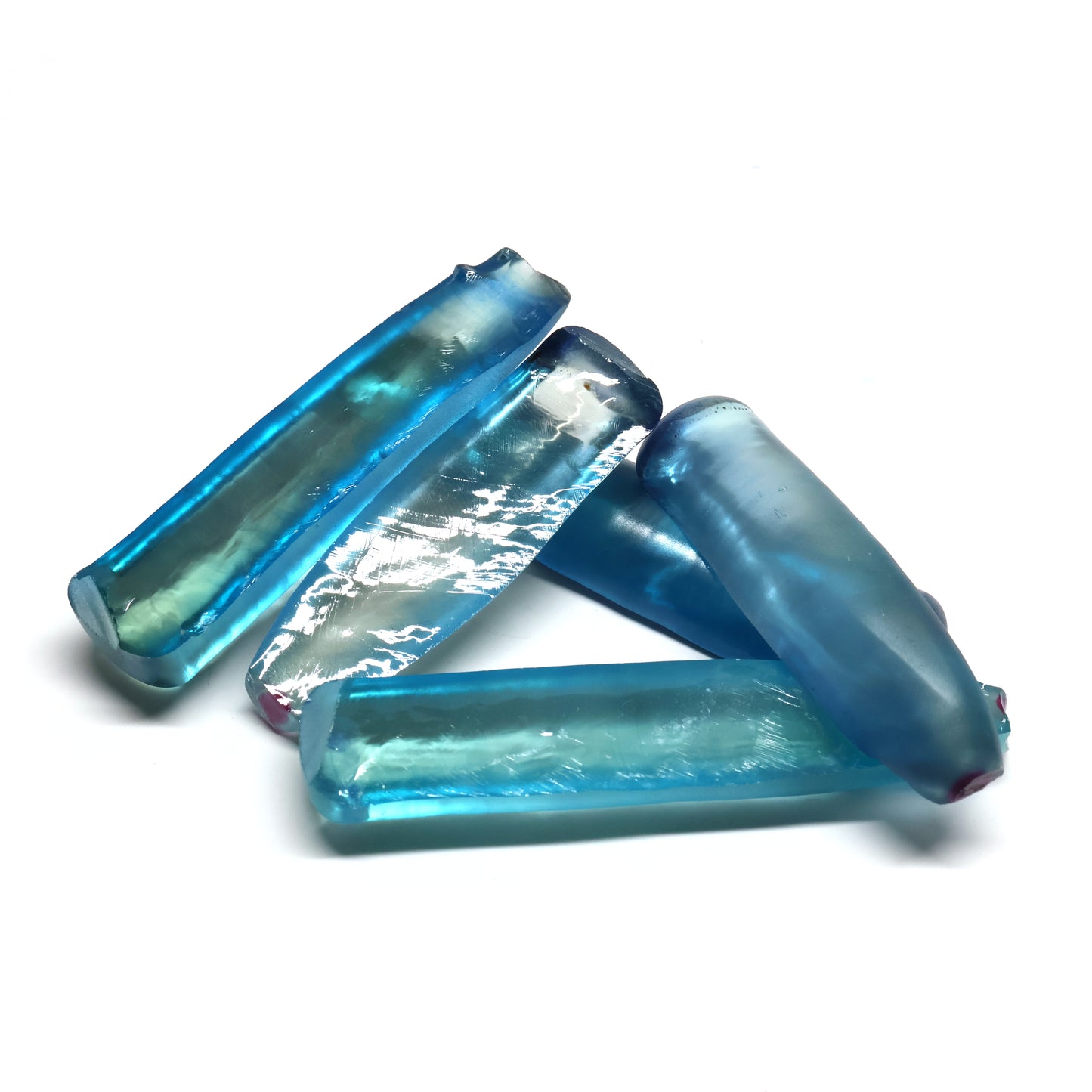 Dark Paraiba Colored Lab Created Corundum Sapphire Faceting Rough for Gem Cutting - Various Sizes