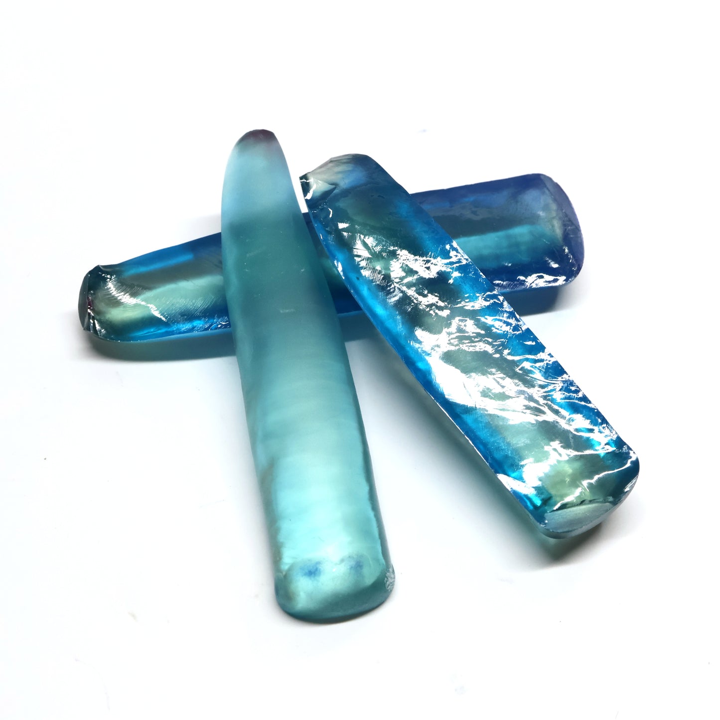 Dark Paraiba Colored Lab Created Corundum Sapphire Faceting Rough for Gem Cutting - Various Sizes