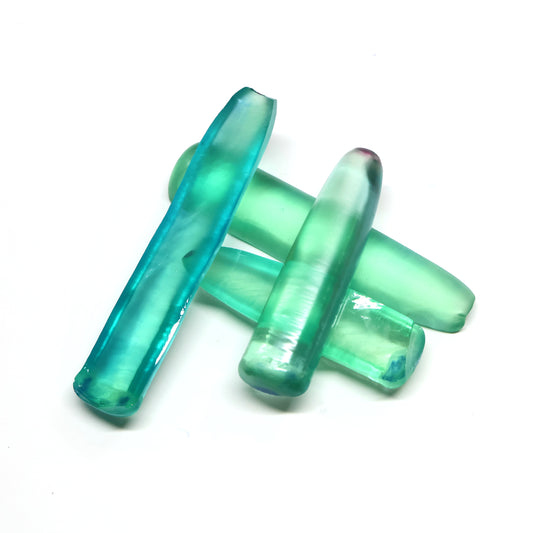 Light Paraiba Colored Lab Created Corundum Sapphire Faceting Rough for Gem Cutting - Various Sizes