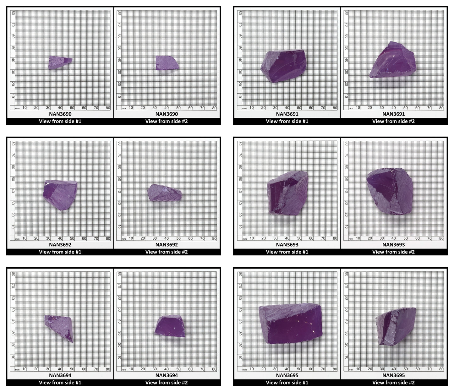 Nanosital Simulated Lavender Opal Lab Created Faceting Rough for Gem Cutting - #009 - Various Sizes