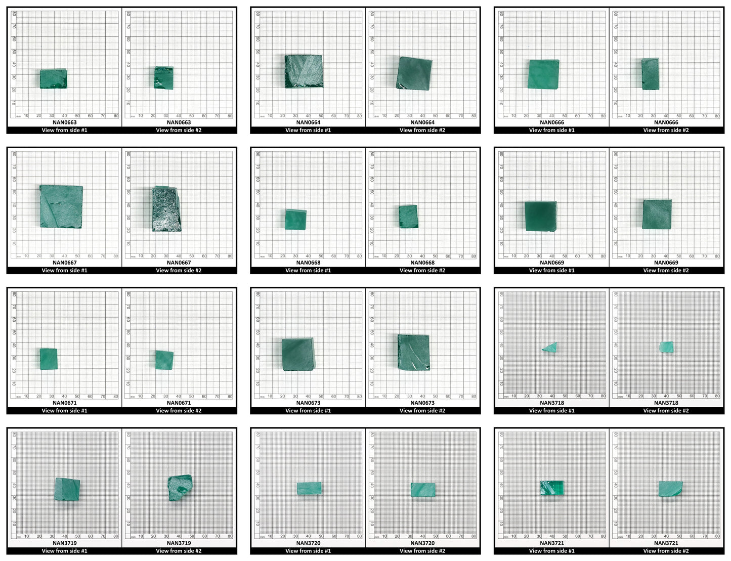 Nanosital Simulated Very Light Emerald Lab Created Faceting Rough for Gem Cutting - #0/4 - Various Sizes