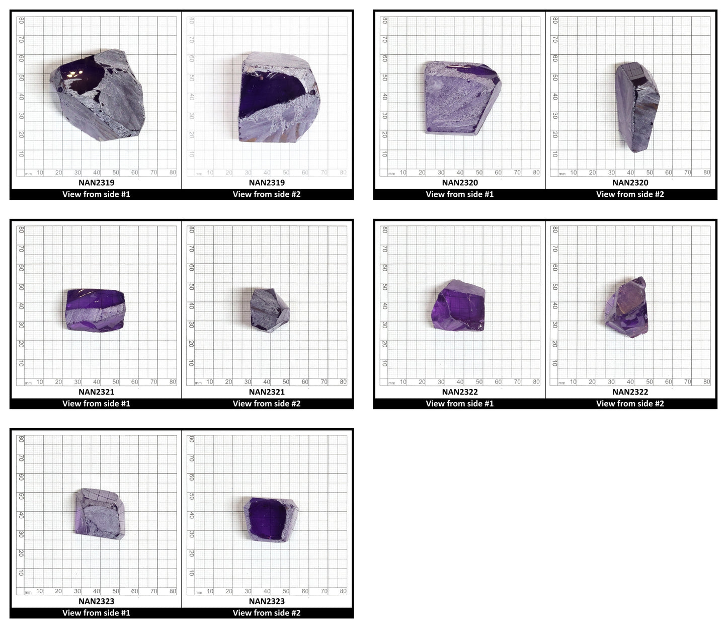 Nanosital Simulated Amethyst  Lab Created Faceting Rough for Gem Cutting - #131 - Various Sizes