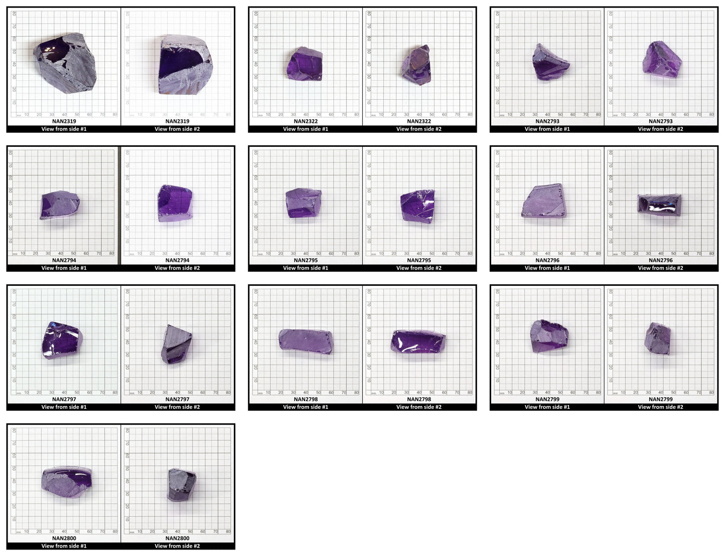 Nanosital Simulated Amethyst  Lab Created Faceting Rough for Gem Cutting - #131 - Various Sizes