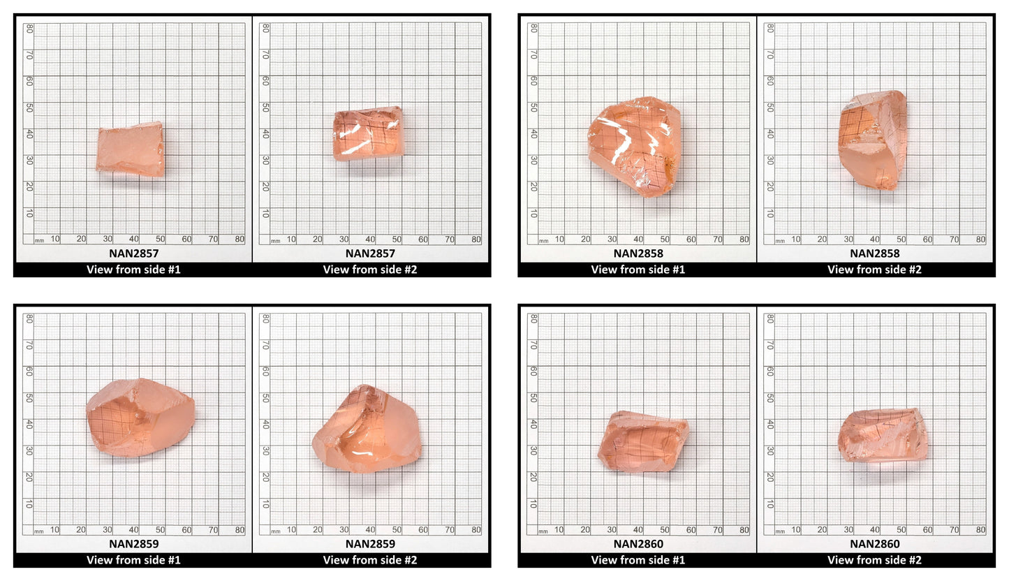 Nanosital Simulated Light Pink Morganite Lab Created Faceting Rough for Gem Cutting - #28 - Various Sizes