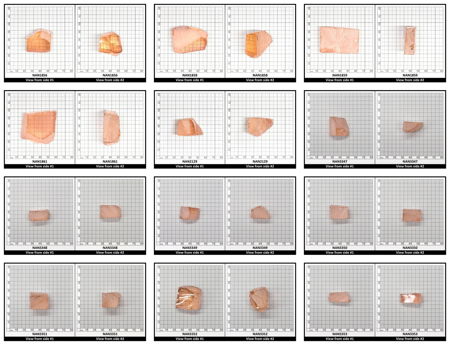 Nanosital Simulated Dark Peach Morganite Lab Created Faceting Rough for Gem Cutting - #45 - Various Sizes