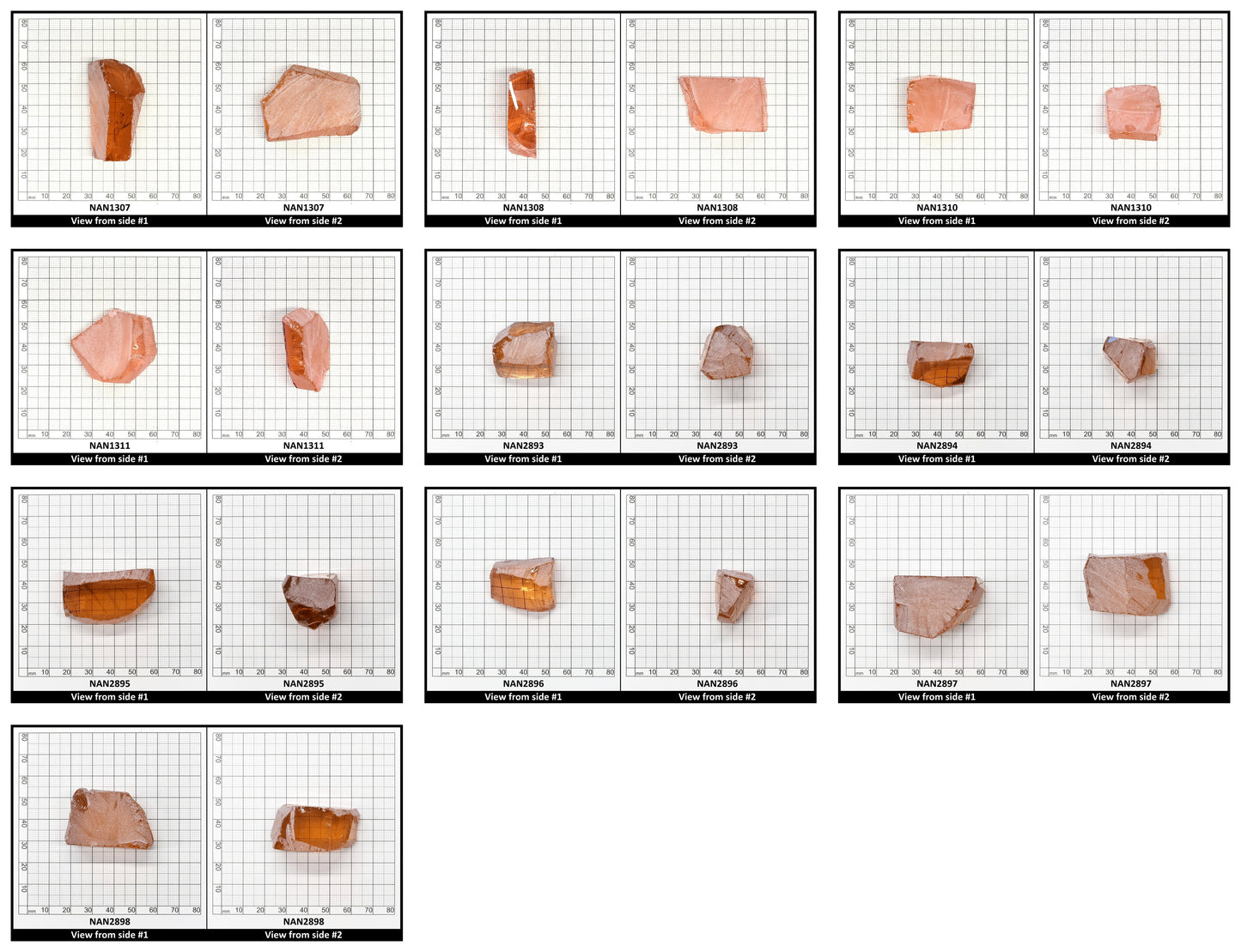 Nanosital Simulated Salmon Lab Created Faceting Rough for Gem Cutting - #A-1076 - Various Sizes