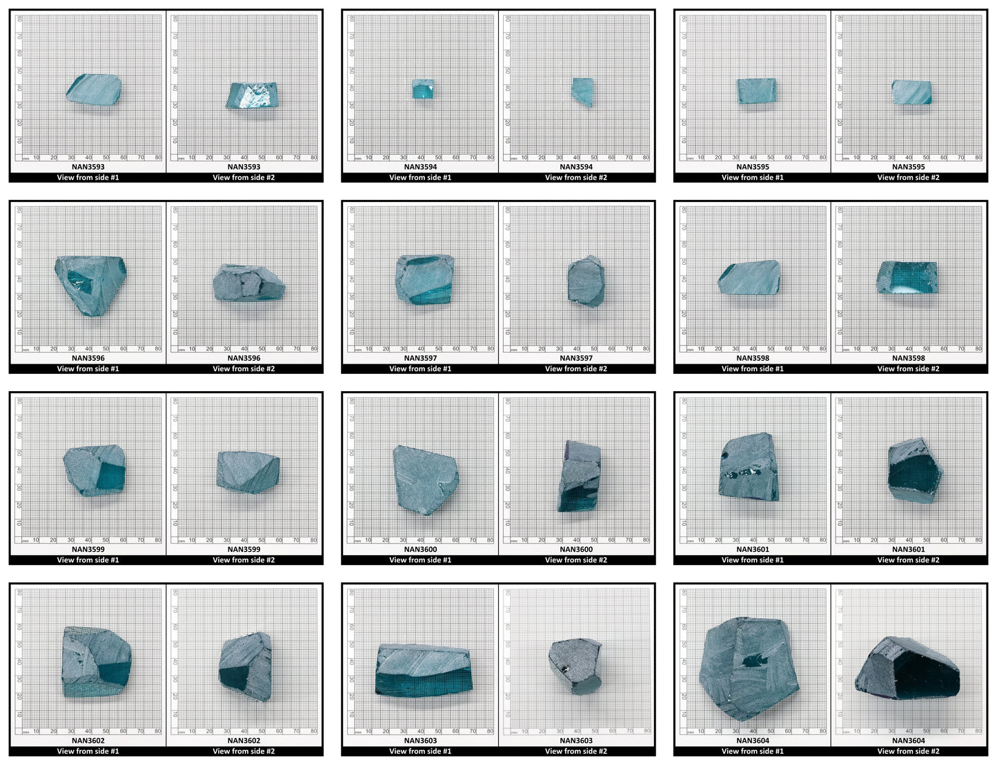 Nanosital Simulated Paraiba Tourmaline Lab Created Faceting Rough for Gem Cutting - #A-108/B - Various Sizes