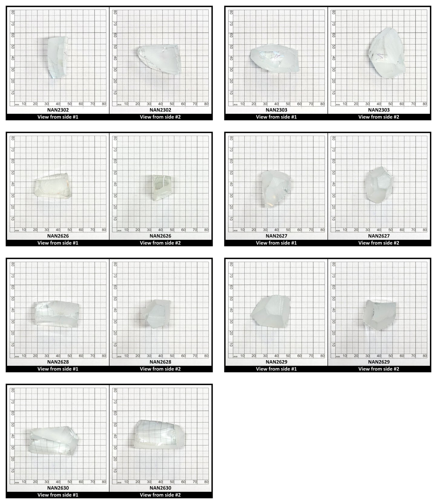 Nanosital Simulated White Topaz Lab Created Faceting Rough for Gem Cutting - #A-1345 - Various Sizes