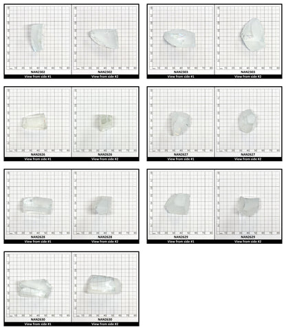 Nanosital Simulated White Topaz Lab Created Faceting Rough for Gem Cutting - #A-1345 - Various Sizes