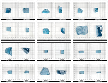 Nanosital Simulated Aquamarine Lab Created Faceting Rough for Gem Cutting - #A-150 - Various Sizes