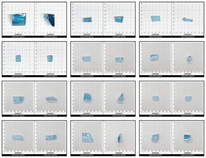 Nanosital Simulated Aquamarine Lab Created Faceting Rough for Gem Cutting - #A-150 - Various Sizes