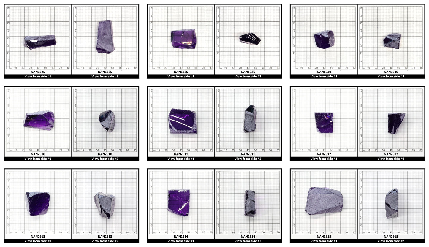 Nanosital Simulated Medium Amethyst  Lab Created Faceting Rough for Gem Cutting - #A-2299 - Various Sizes