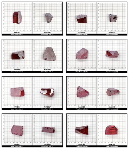 Nanosital Simulated Rhodolite Lab Created Faceting Rough for Gem Cutting - #A-2449 - Various Sizes