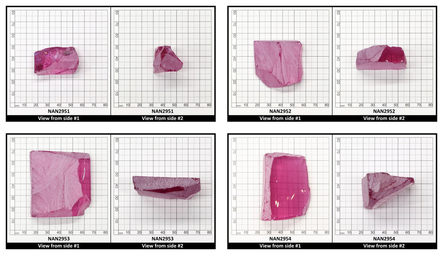 Nanosital Simulated Kunzite Lab Created Faceting Rough for Gem Cutting - #A-4572 - Various Sizes