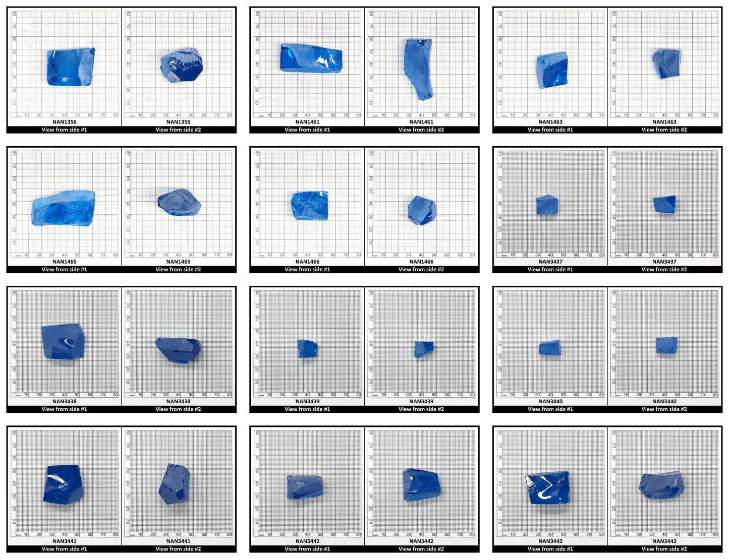 Nanosital Simulated Ultramarine Lab Created Faceting Rough for Gem Cutting - #A-7408 - Various Sizes