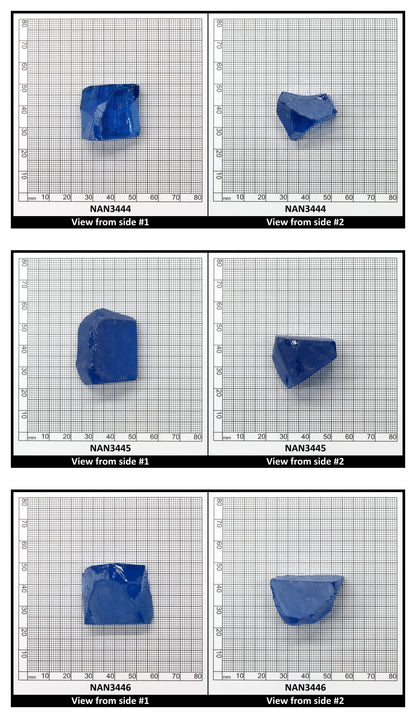 Nanosital Simulated Ultramarine Lab Created Faceting Rough for Gem Cutting - #A-7408 - Various Sizes
