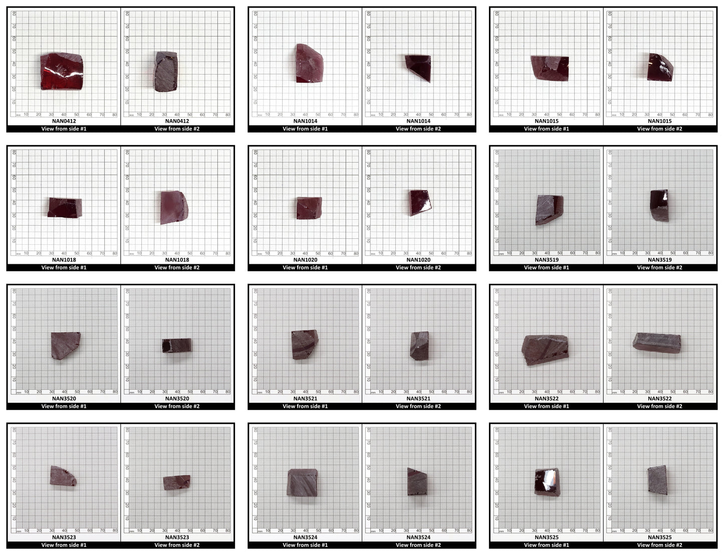 Nanosital Simulated Light Bordeaux Lab Created Faceting Rough for Gem Cutting - #A-7859 - Various Sizes