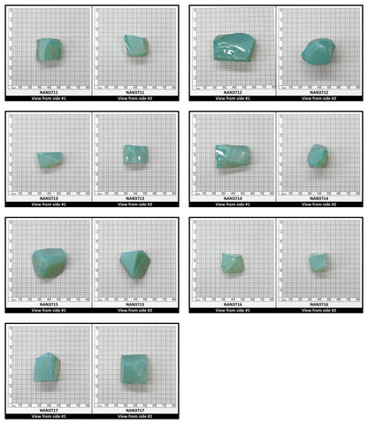 Nanosital Simulated Green Apple Opal Lab Created Faceting Rough for Gem Cutting - #A-9825 - Various Sizes