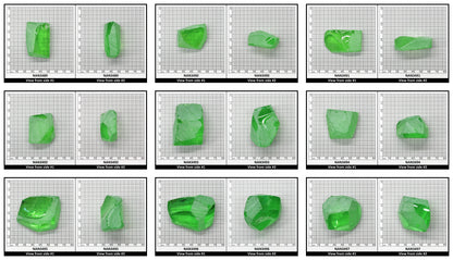 Nanosital Simulated Medium Kryptonite Lab Created Faceting Rough for Gem Cutting - #B-1320 - Various Sizes