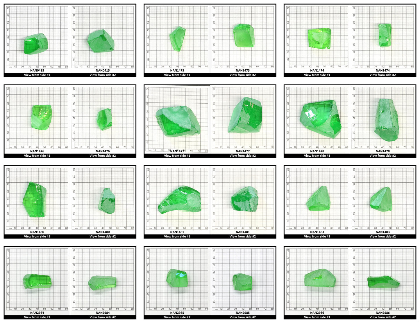 Nanosital Simulated Dark Kryptonite Lab Created Faceting Rough for Gem Cutting - #B-1326 - Various Sizes