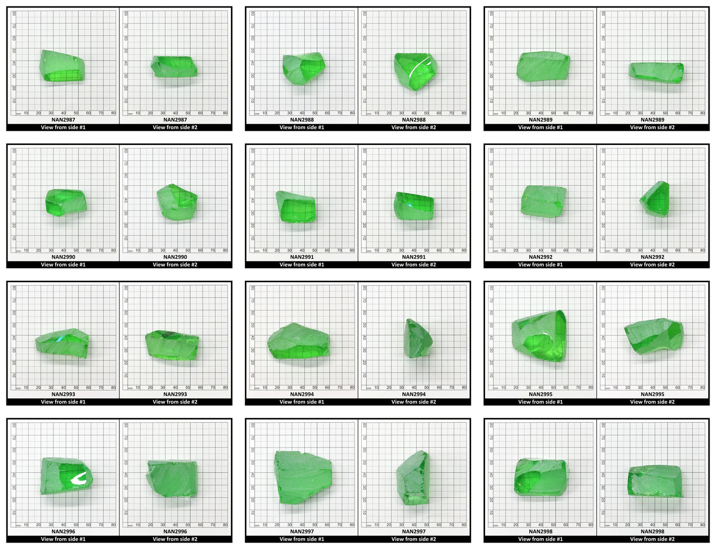 Nanosital Simulated Dark Kryptonite Lab Created Faceting Rough for Gem Cutting - #B-1326 - Various Sizes