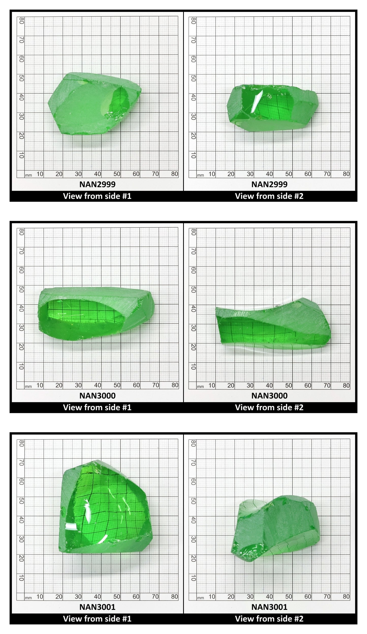 Nanosital Simulated Dark Kryptonite Lab Created Faceting Rough for Gem Cutting - #B-1326 - Various Sizes