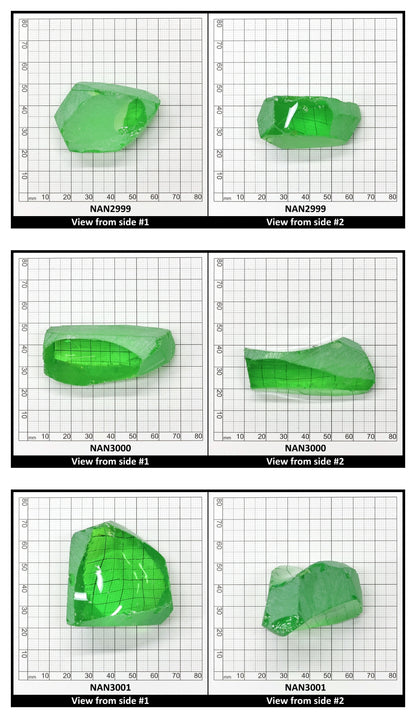 Nanosital Simulated Dark Kryptonite Lab Created Faceting Rough for Gem Cutting - #B-1326 - Various Sizes