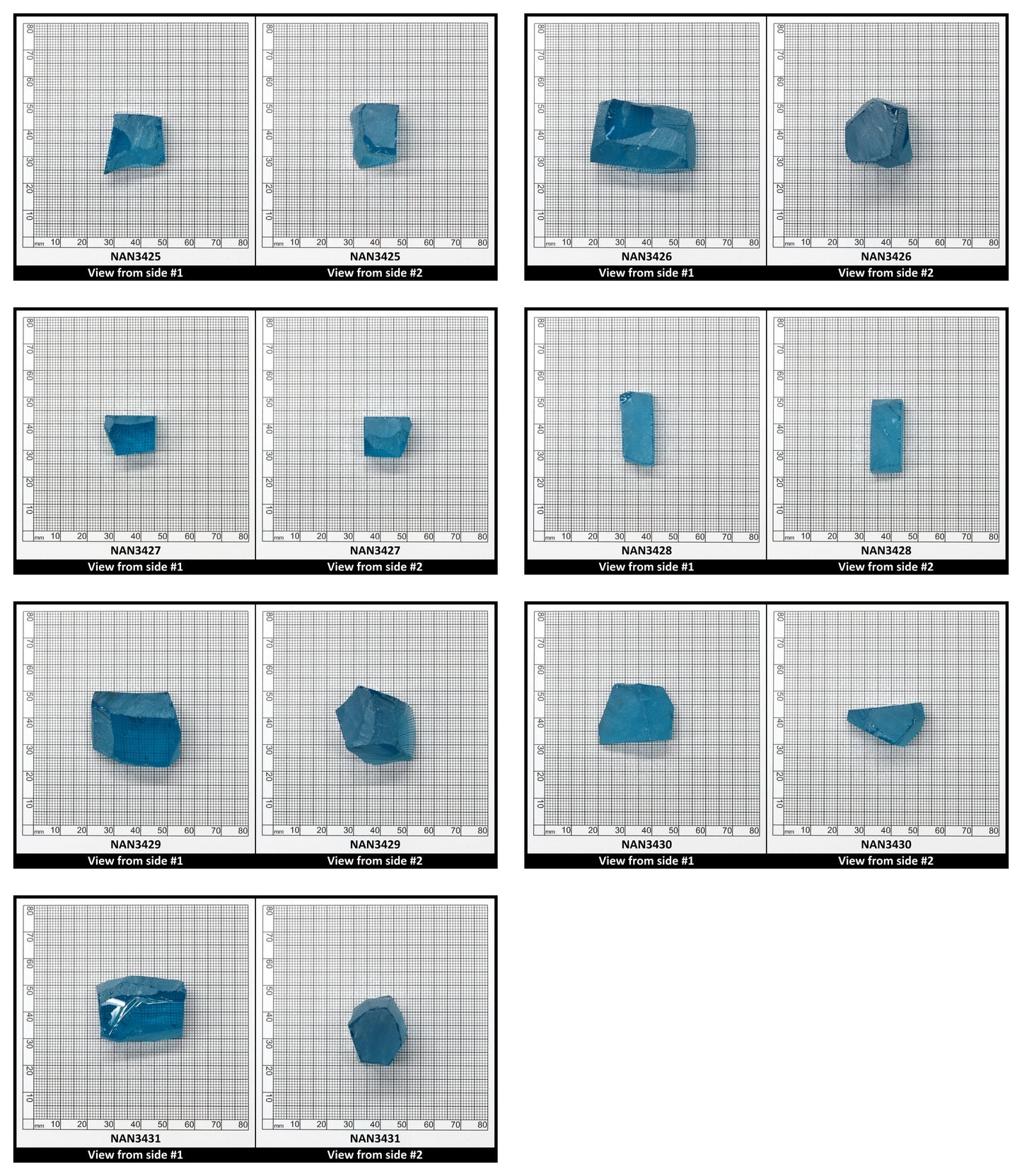 Nanosital Simulated Neon Paraiba Tourmaline Lab Created Faceting Rough for Gem Cutting - #B-6206 - Various Sizes
