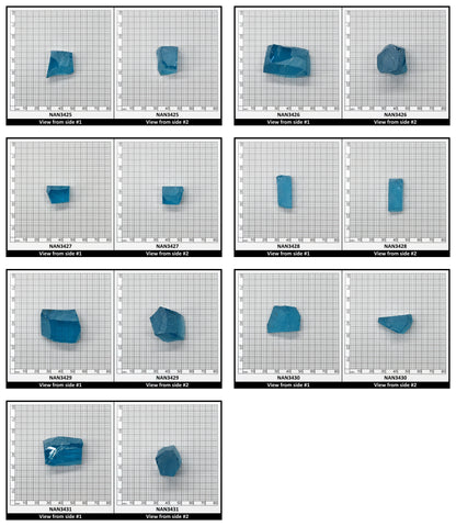 Nanosital Simulated Neon Paraiba Tourmaline Lab Created Faceting Rough for Gem Cutting - #B-6206 - Various Sizes