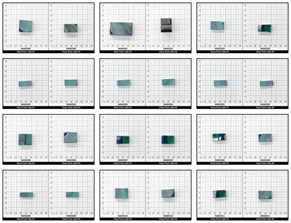 Nanosital Simulated Bi-Color Lab Created Faceting Rough for Gem Cutting - Blue-Green - Various Sizes