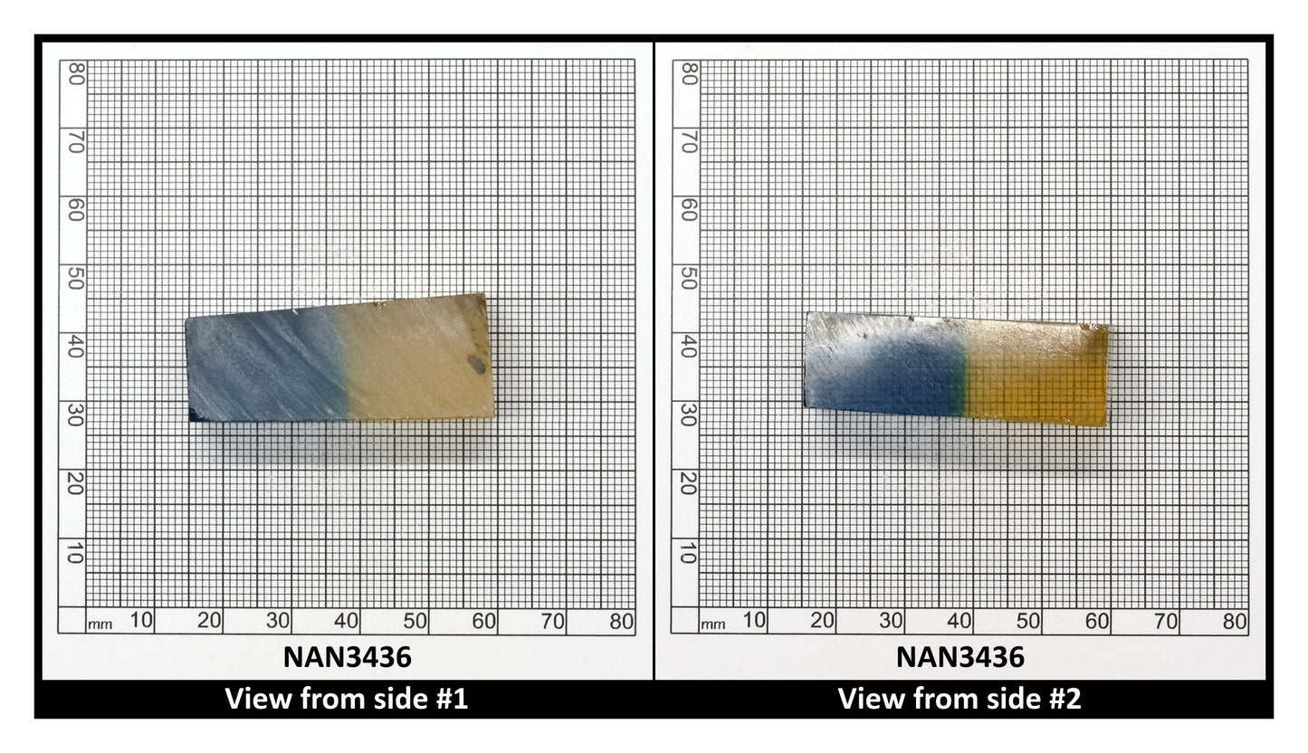 Nanosital Simulated Bi-Color Lab Created Faceting Rough for Gem Cutting - Yellow-Blue - Various Sizes