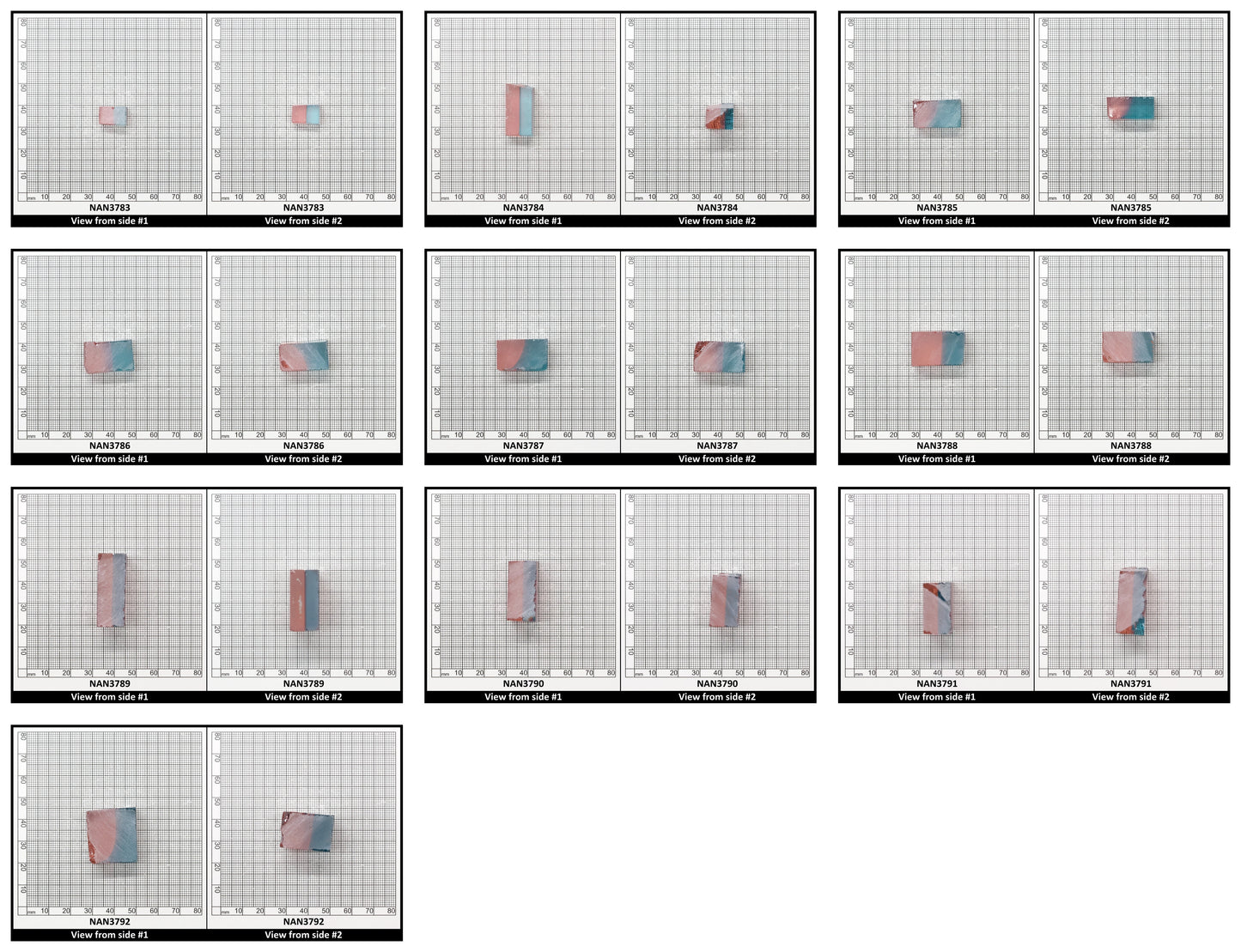 Nanosital Simulated Bi-Color Lab Created Faceting Rough for Gem Cutting - Pink-Blue - Various Sizes