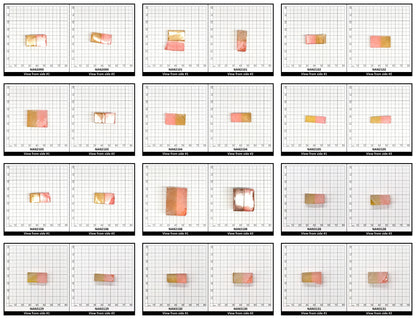 Nanosital Simulated Bi-Color Lab Created Faceting Rough for Gem Cutting - Intense Yellow-Pink - Various Sizes