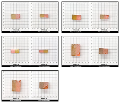 Nanosital Simulated Bi-Color Lab Created Faceting Rough for Gem Cutting - Intense Yellow-Pink - Various Sizes