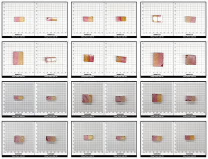 Nanosital Simulated Bi-Color Lab Created Faceting Rough for Gem Cutting - Kunzite-Intense Yellow - Various Sizes